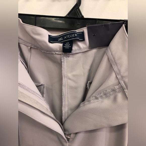 NWT J&L ATELIER HIGH WAISTED TAPERED LEGS ANKLE LENGTH VERY LIGHT LAVENDER color - Picture 9 of 11